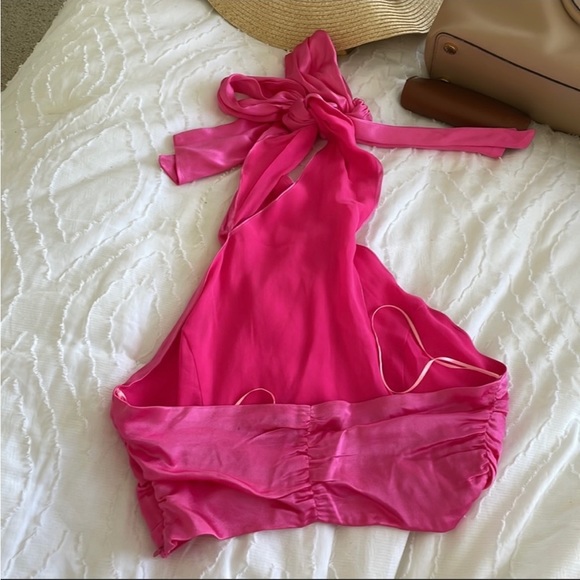 zara satin effect halter top - Picture 5 of 6